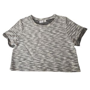 Cato B/W Rolled Sleeve Everyday Basics Casual Cropped Sweater Size L